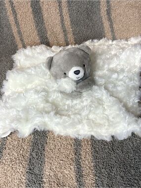 Plush Bear Lovey Blanket in White and Gray Just One You Carters